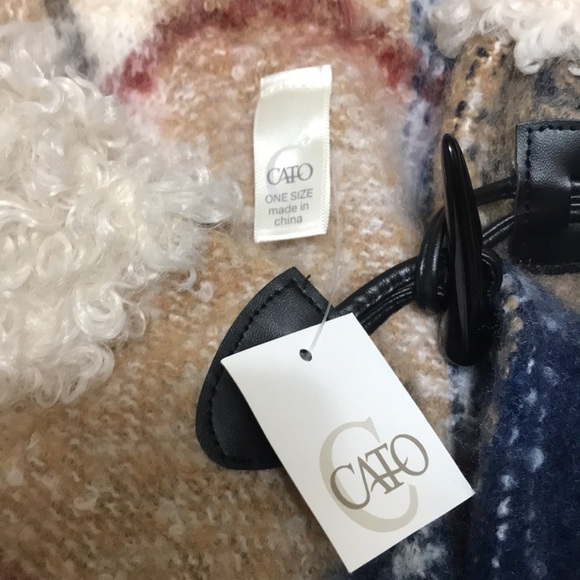 Cato Plaid Knit Poncho One Size - Picture 4 of 10